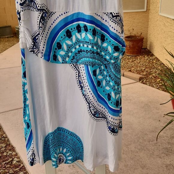 Lascana for Venus blue white spaghetti strap beachy dress NWT women's size 12 - Picture 3 of 8